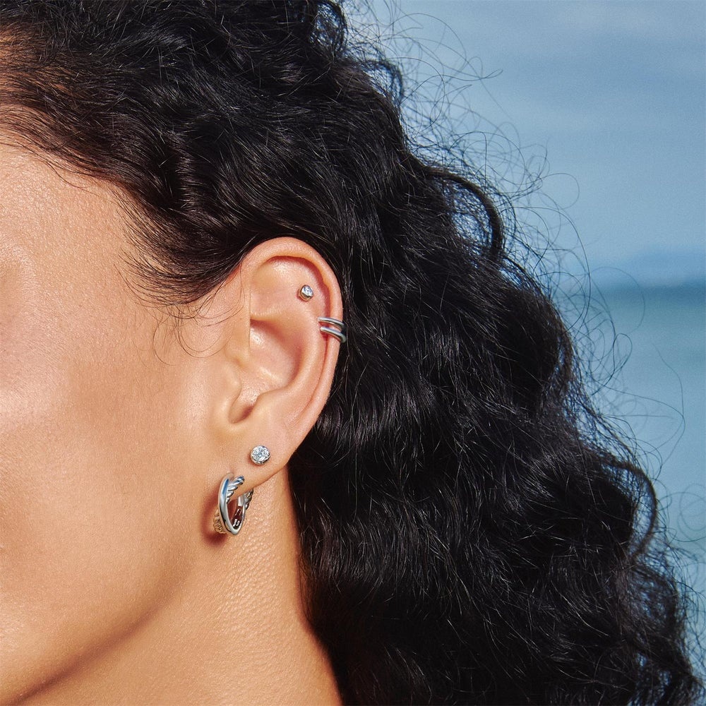 Ania Haie Entwined Dual Huggie Hoop Earrings