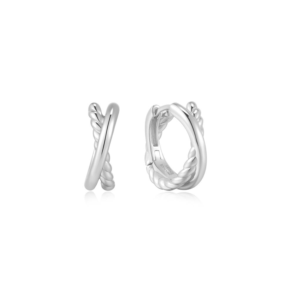Ania Haie Entwined Dual Huggie Hoop Earrings