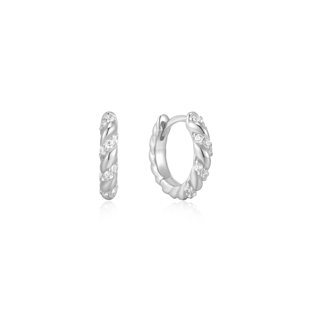 Ania Haie Sparkle Twisted Huggie Hoop Earrings