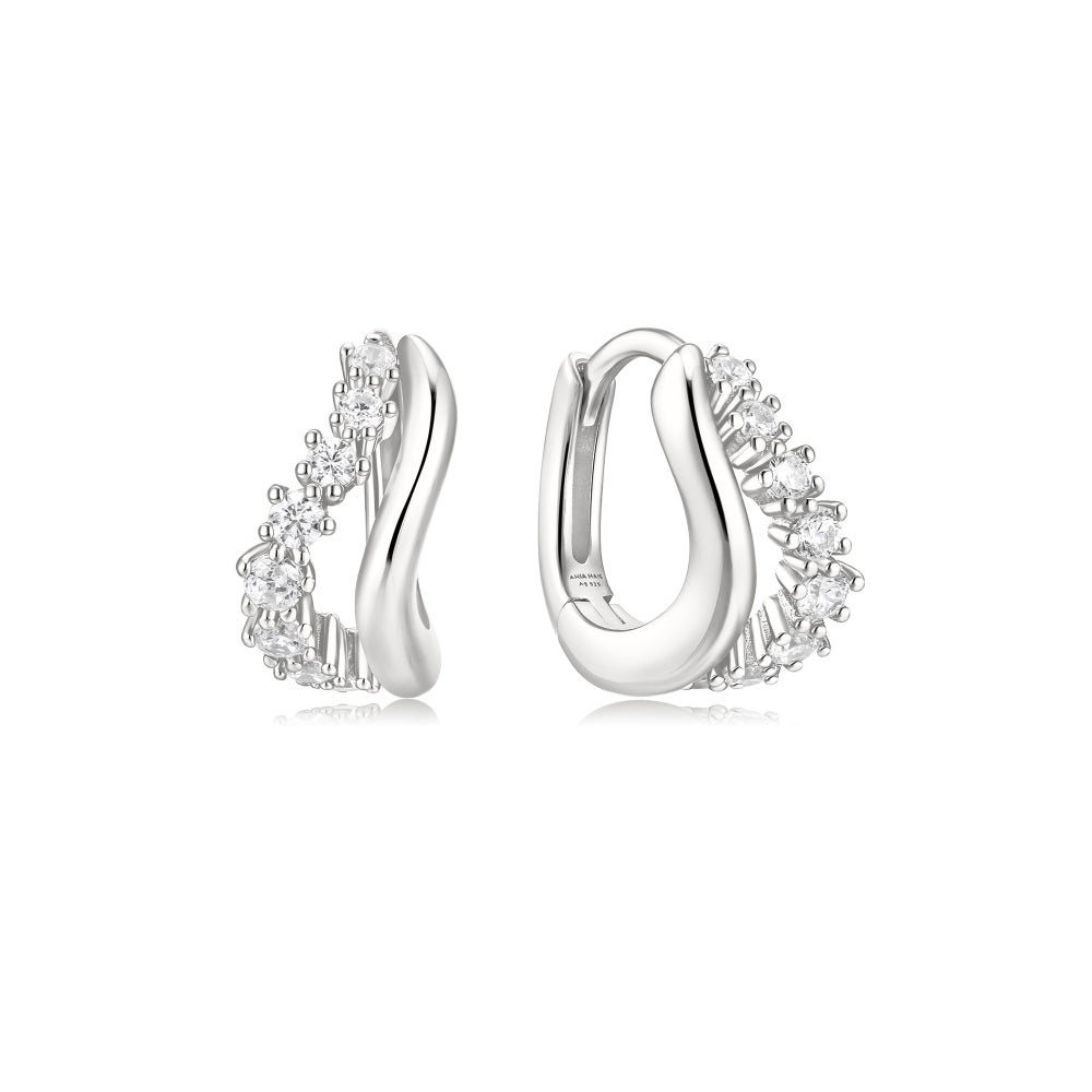 Ania Haie Duet Wave Huggie Hoop Earrings