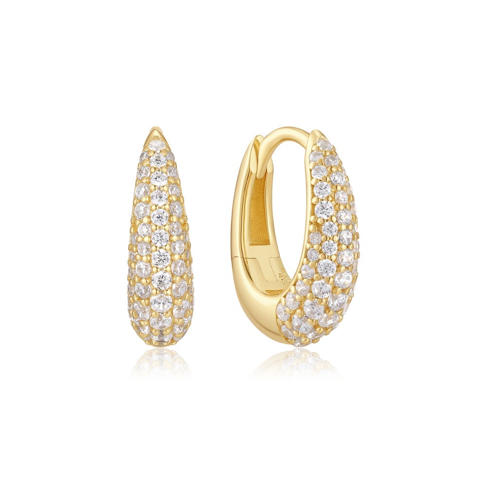 Ania Haie Pave Dome Huggie Hoop Earrings