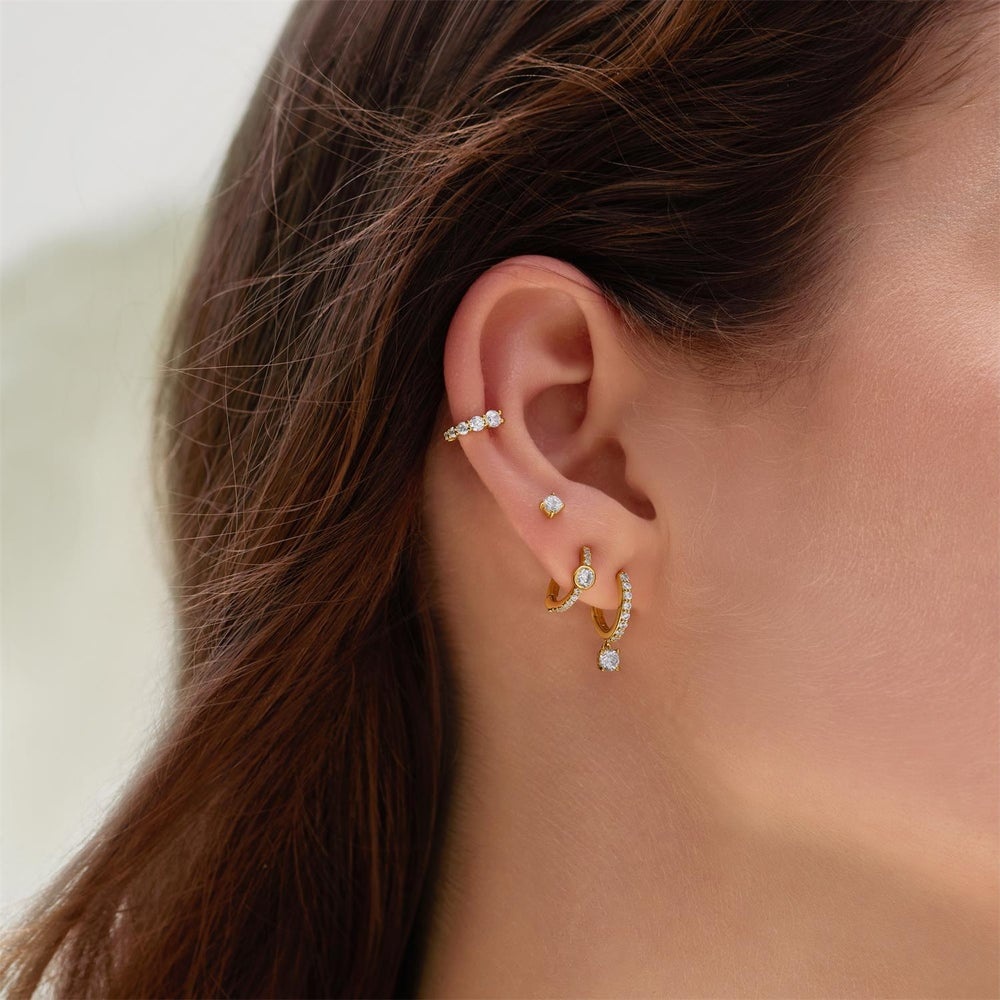 Ania Haie Dangling Sparkle Huggie Hoop Earrings