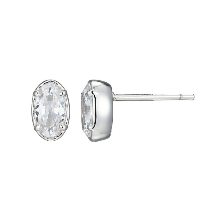 Elle Serenelle Oval CZ Stud Earrings