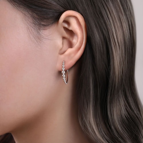 Gabriel & Co. Bujukan Silver Classic 25mm Hoop Earrings