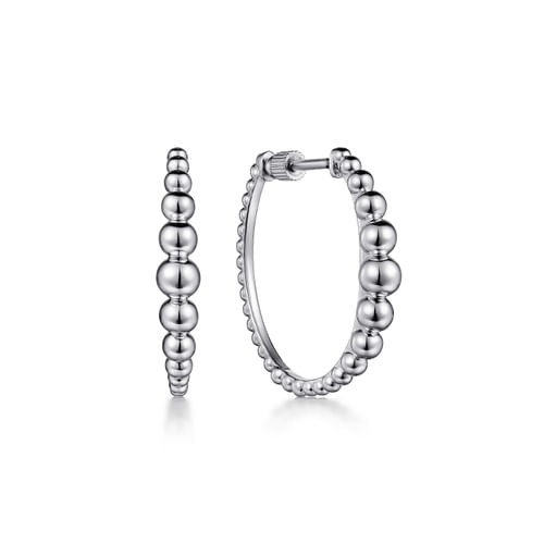 Gabriel & Co. Bujukan Silver Classic 25mm Hoop Earrings