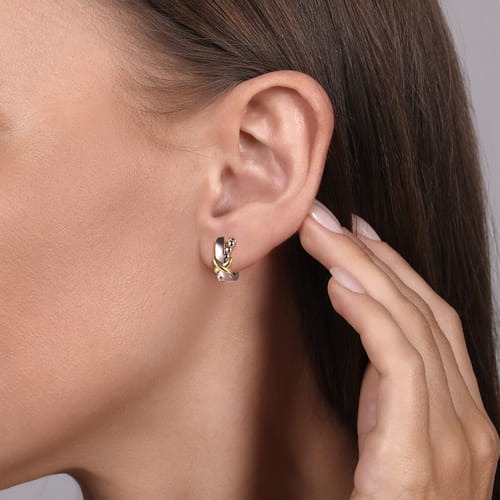 Gabriel & Co. Bujukan Two-Tone Intricate Hoop Earrings