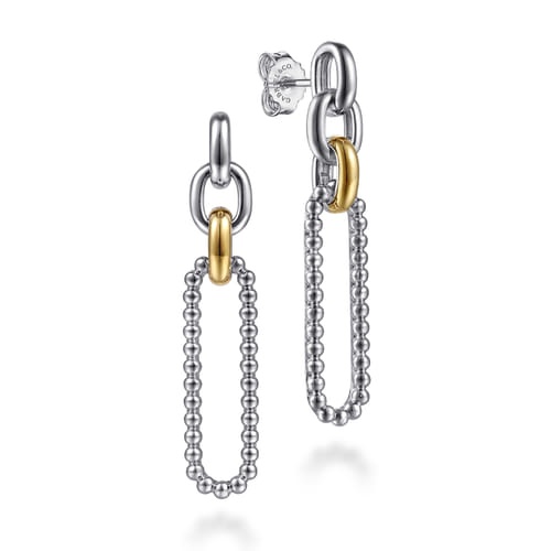 Gabriel & Co. Bujukan Two-Tone Link Stud Earrings