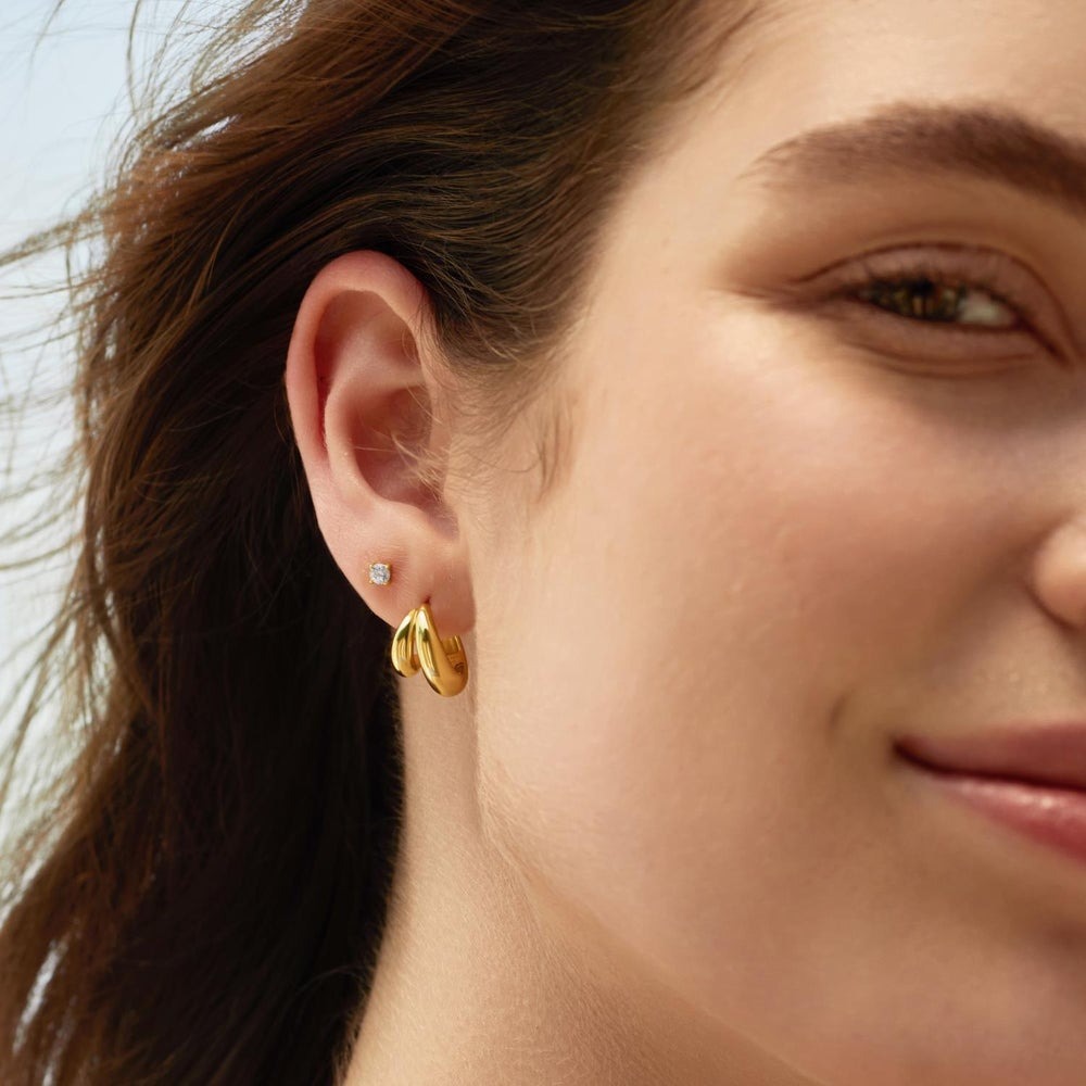 Ania Haie Dome Huggie Hoop Earrings