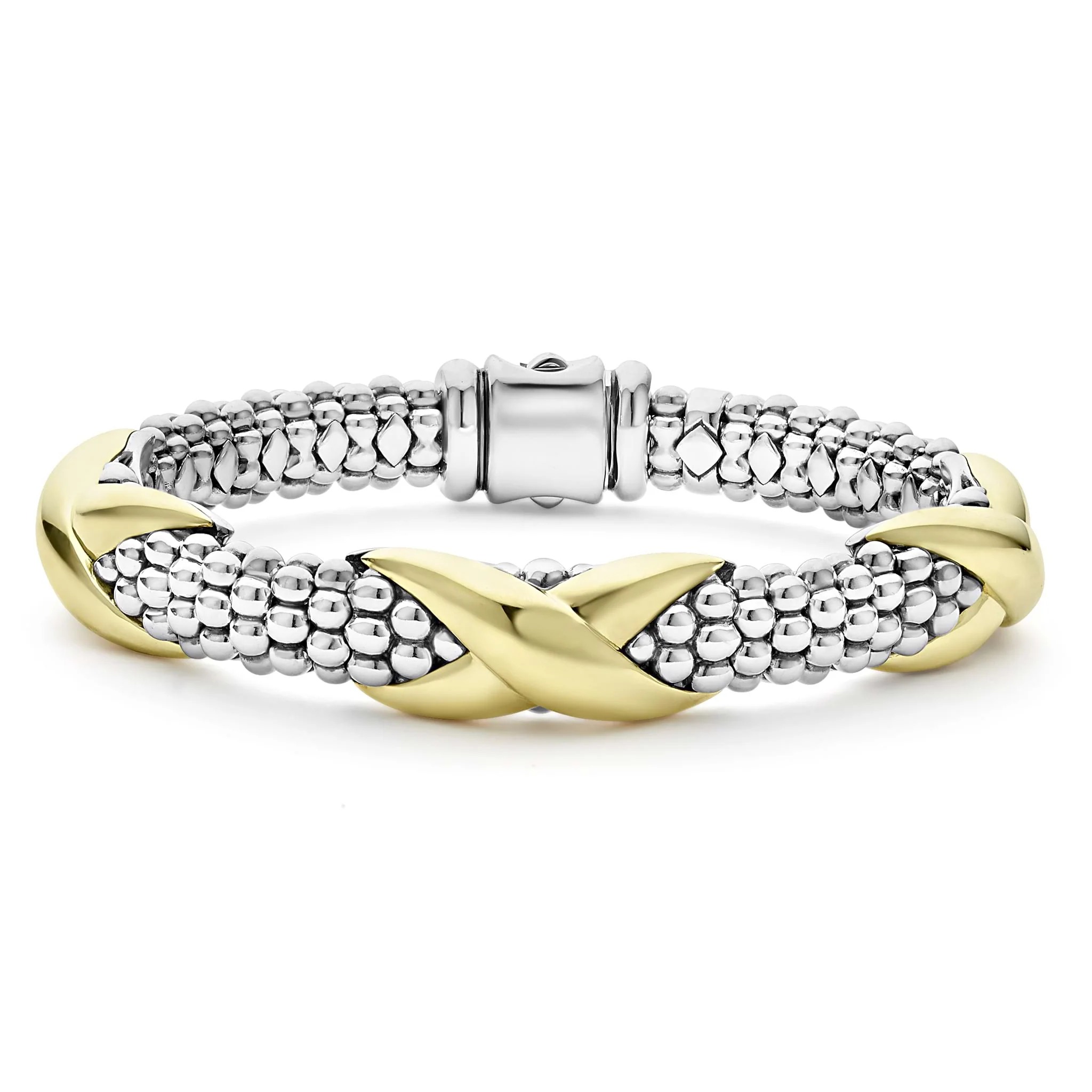 Lagos Embrace Two-tone Three Station X Bracelet