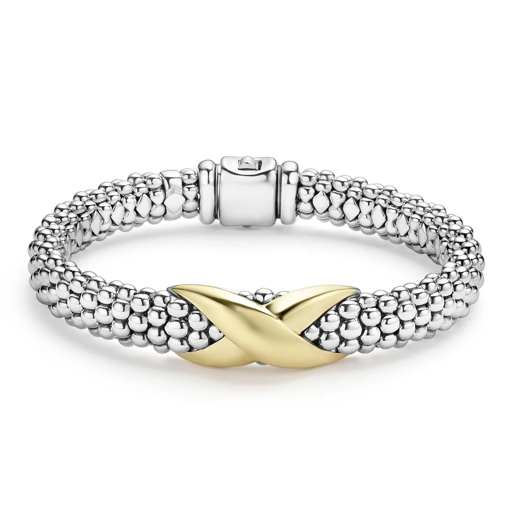 Lagos Embrace Two-tone Caviar X Bracelet