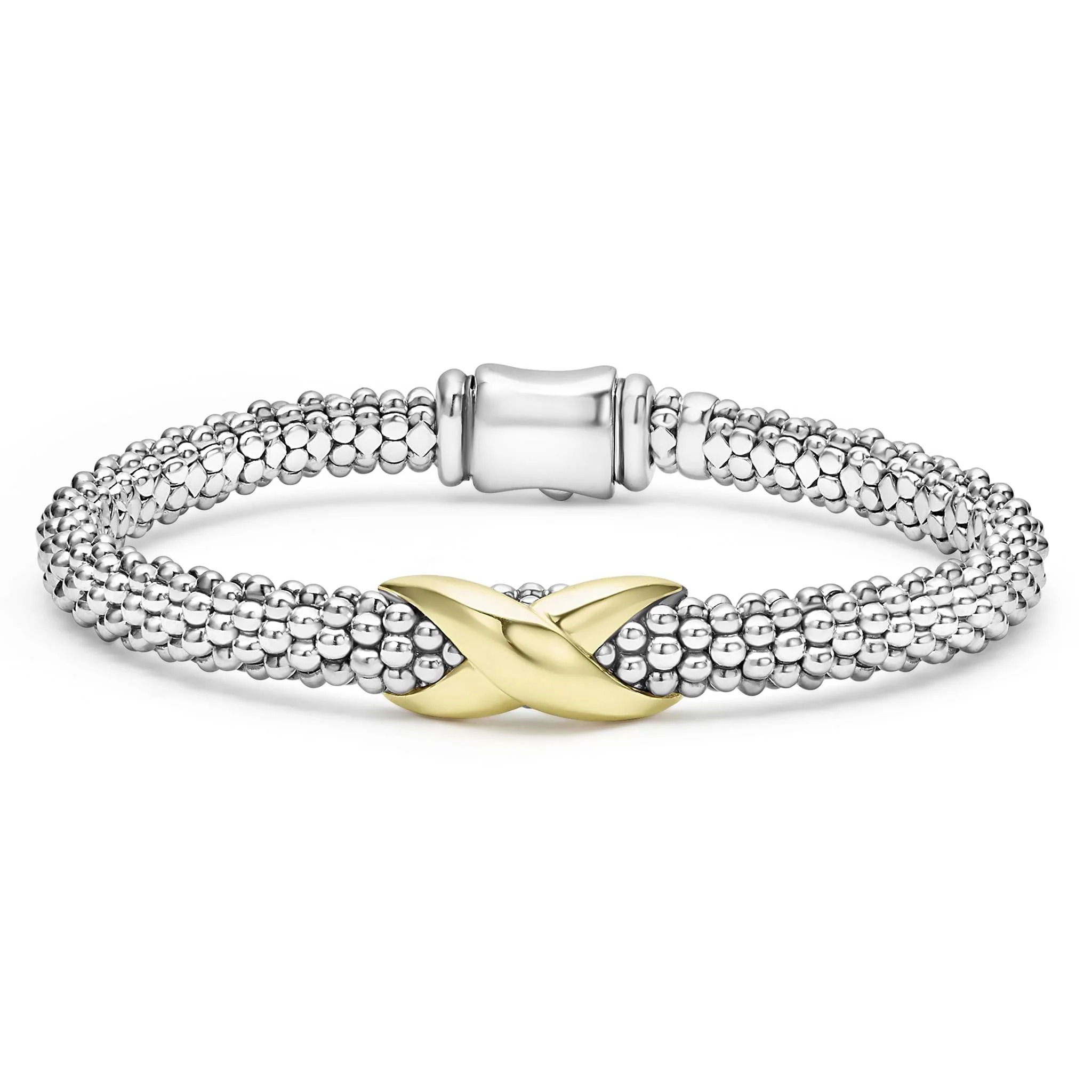 Lagos Embrace Two-tone Caviar X Bracelet