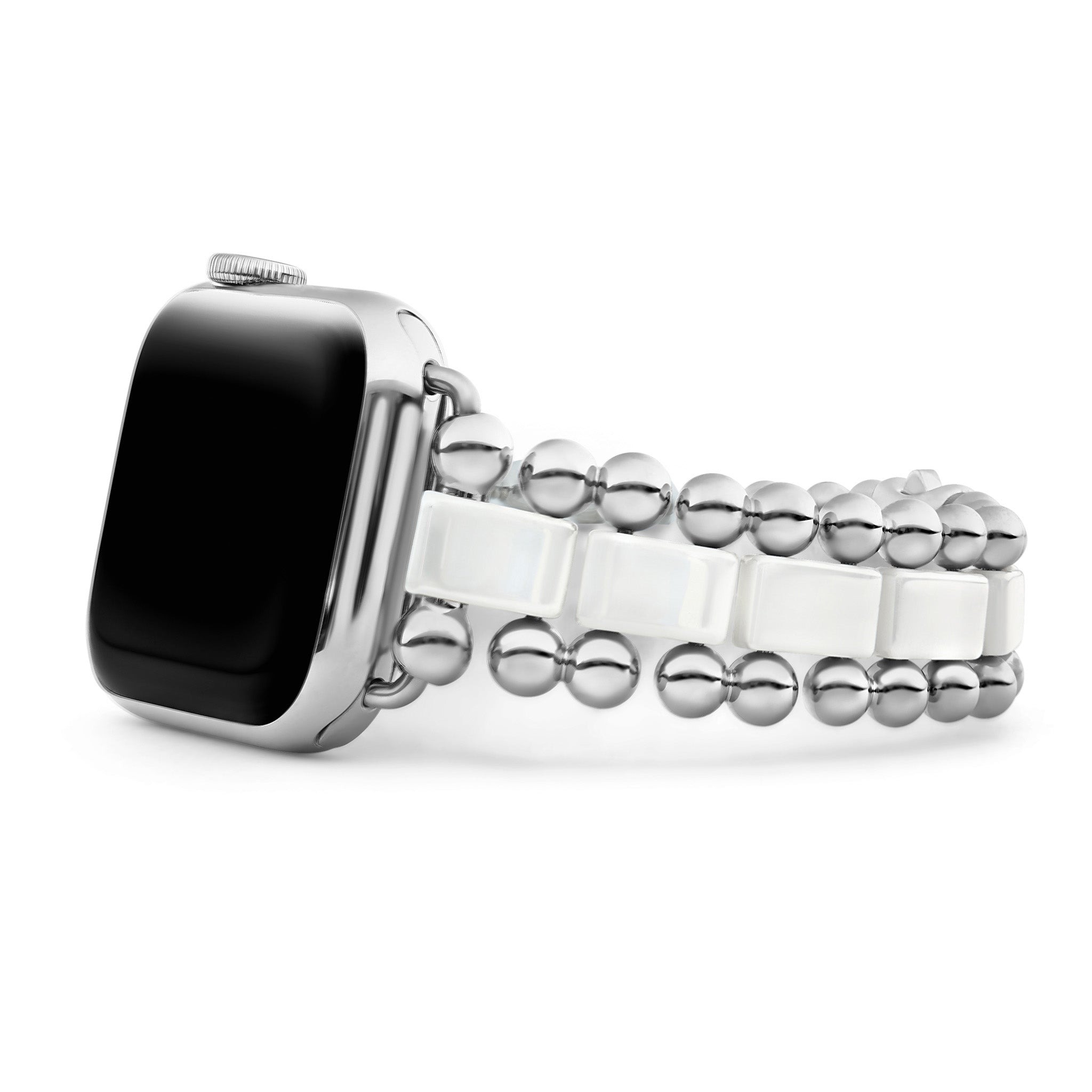 Lagos Smart Caviar White Ceramic Watch Bracelet