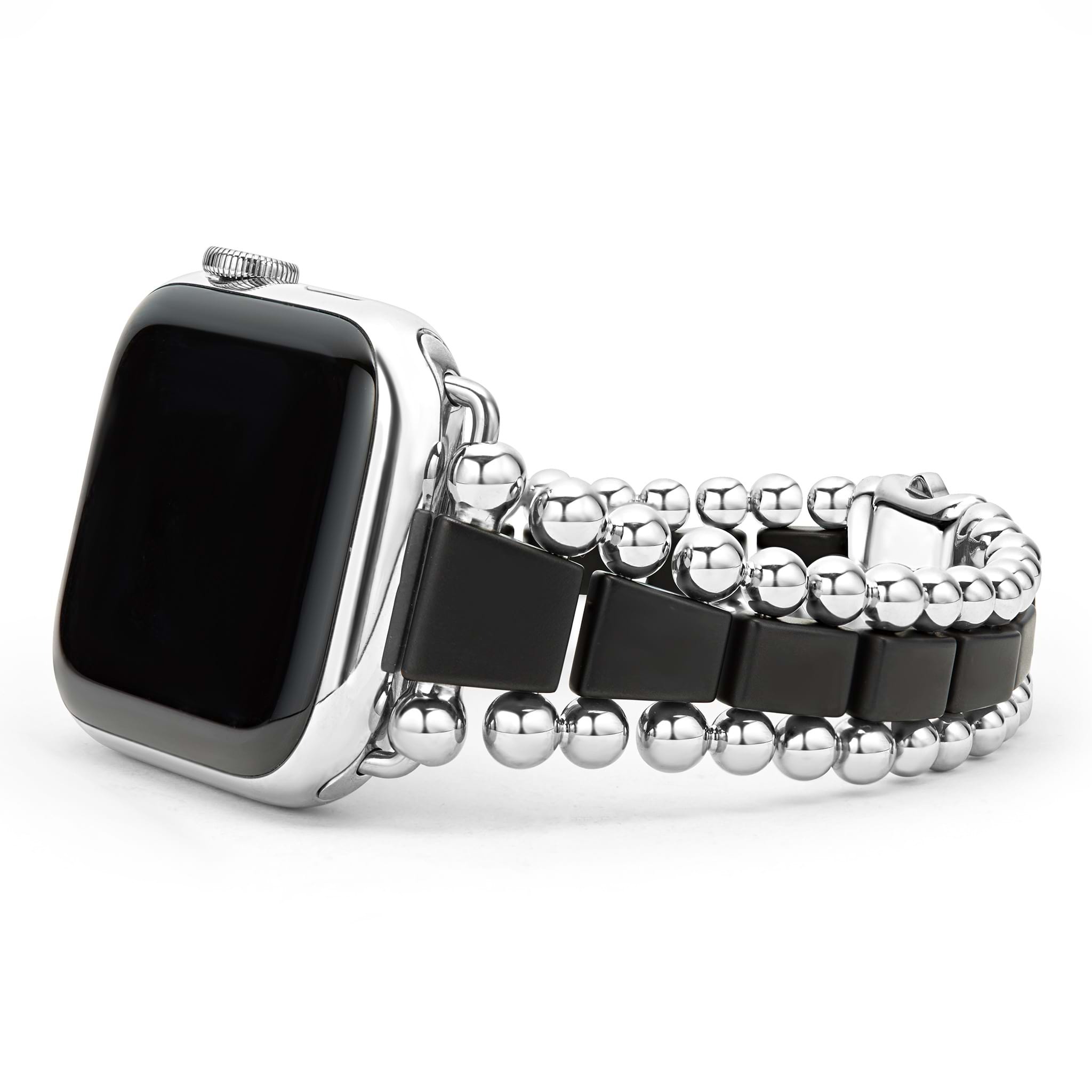 Lagos Smart Caviar Matte Black Ceramic & Steel Watch Bracelet
