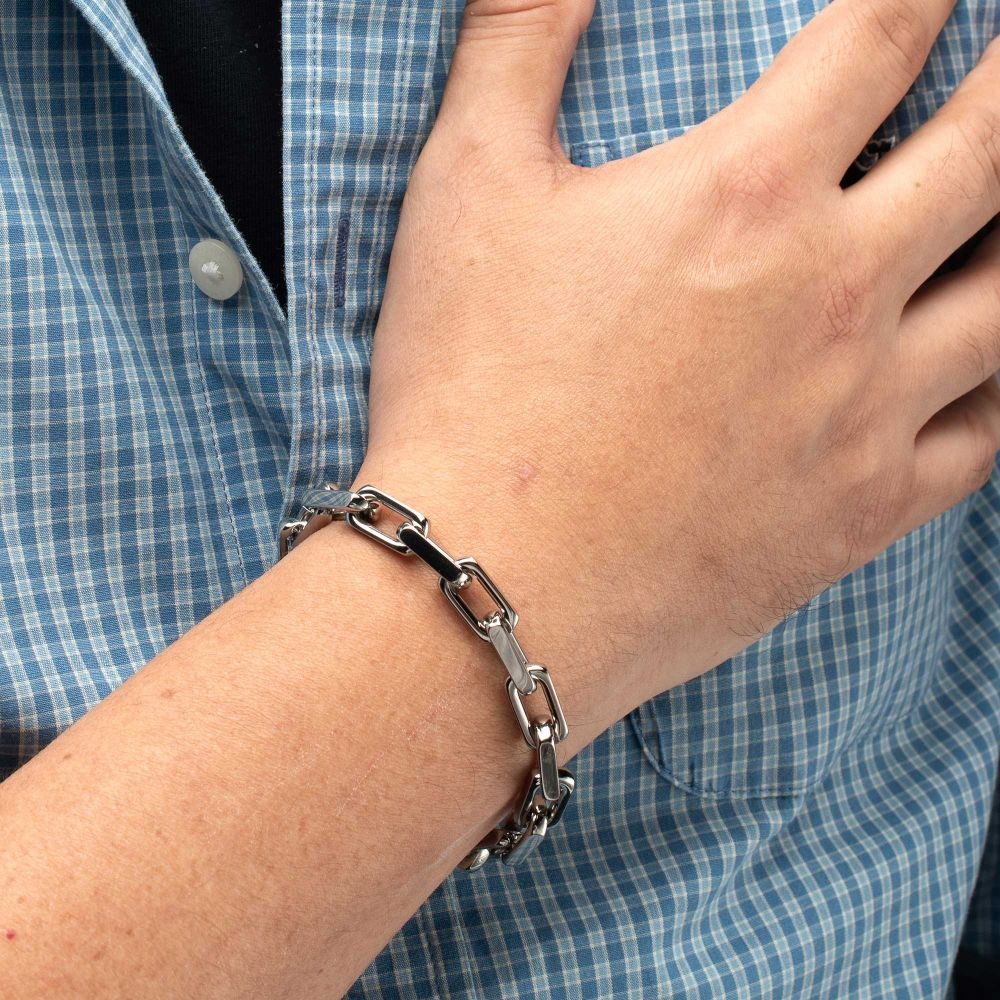 INOX 8mm Steel Paperclip Chain Bracelet
