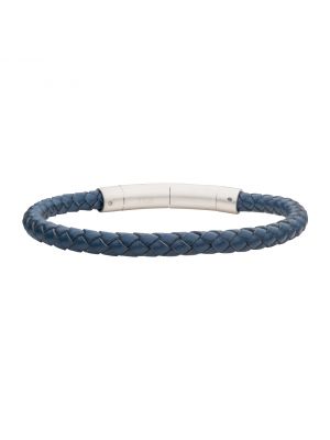 INOX Blue Genuine Leather Bracelet