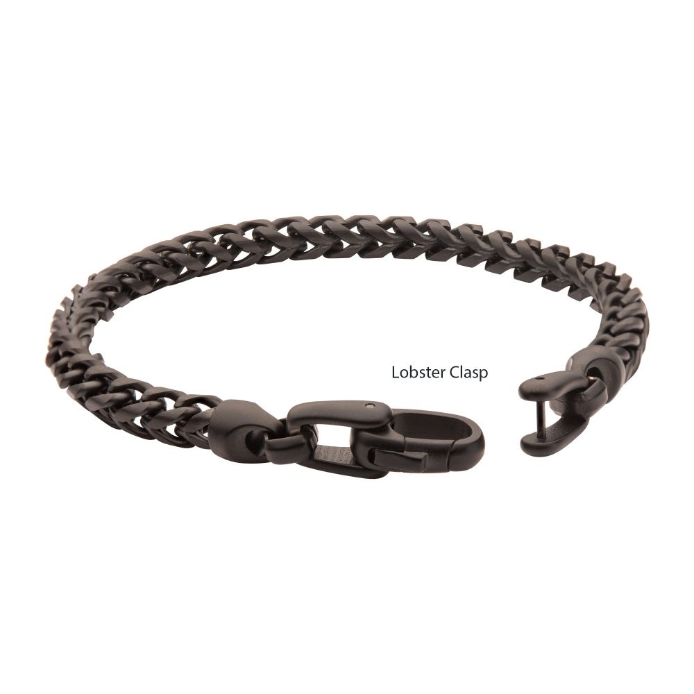 INOX Black 5mm Chevron Franco Chain Bracelet