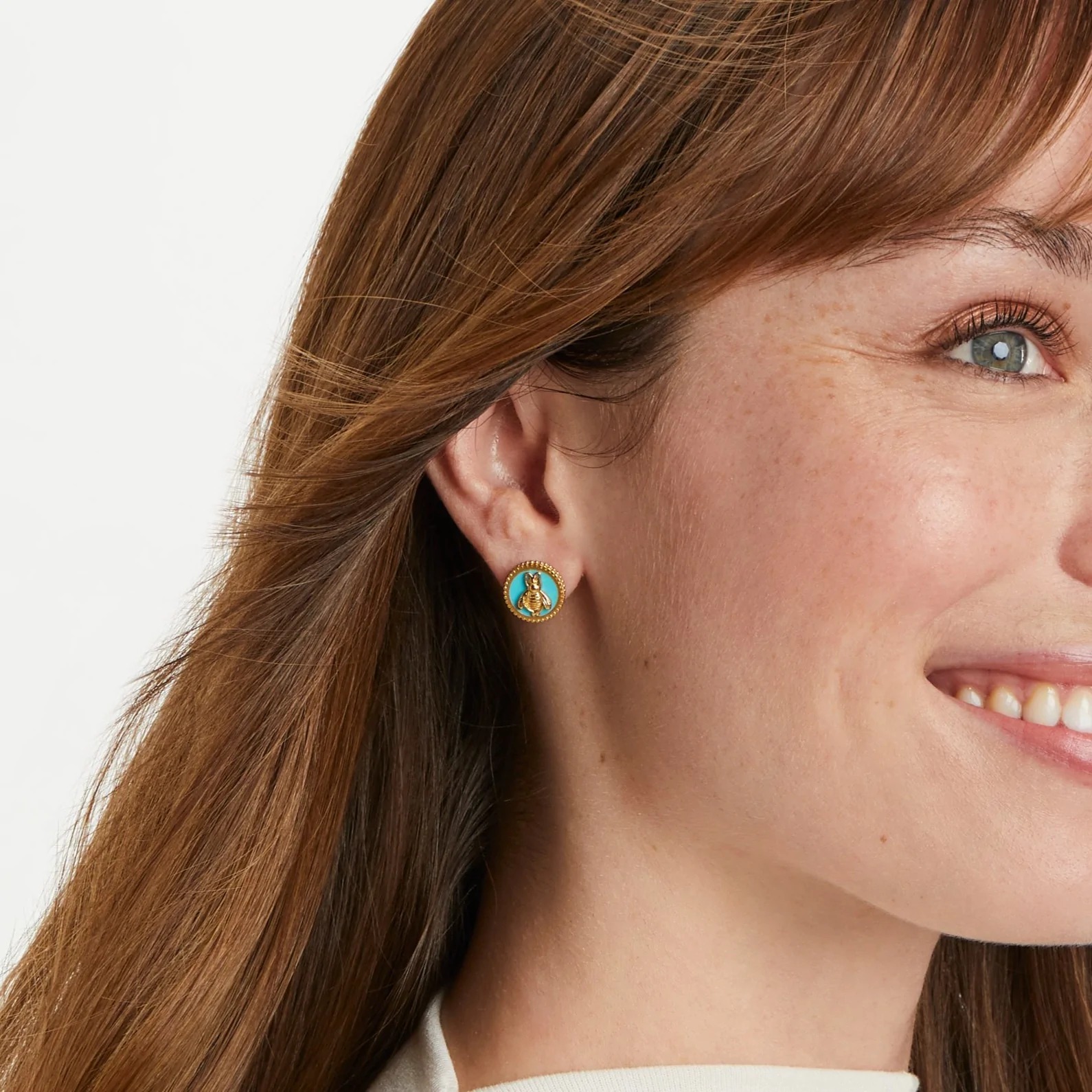 Julie Vos Bee Cameo Stud Earrings