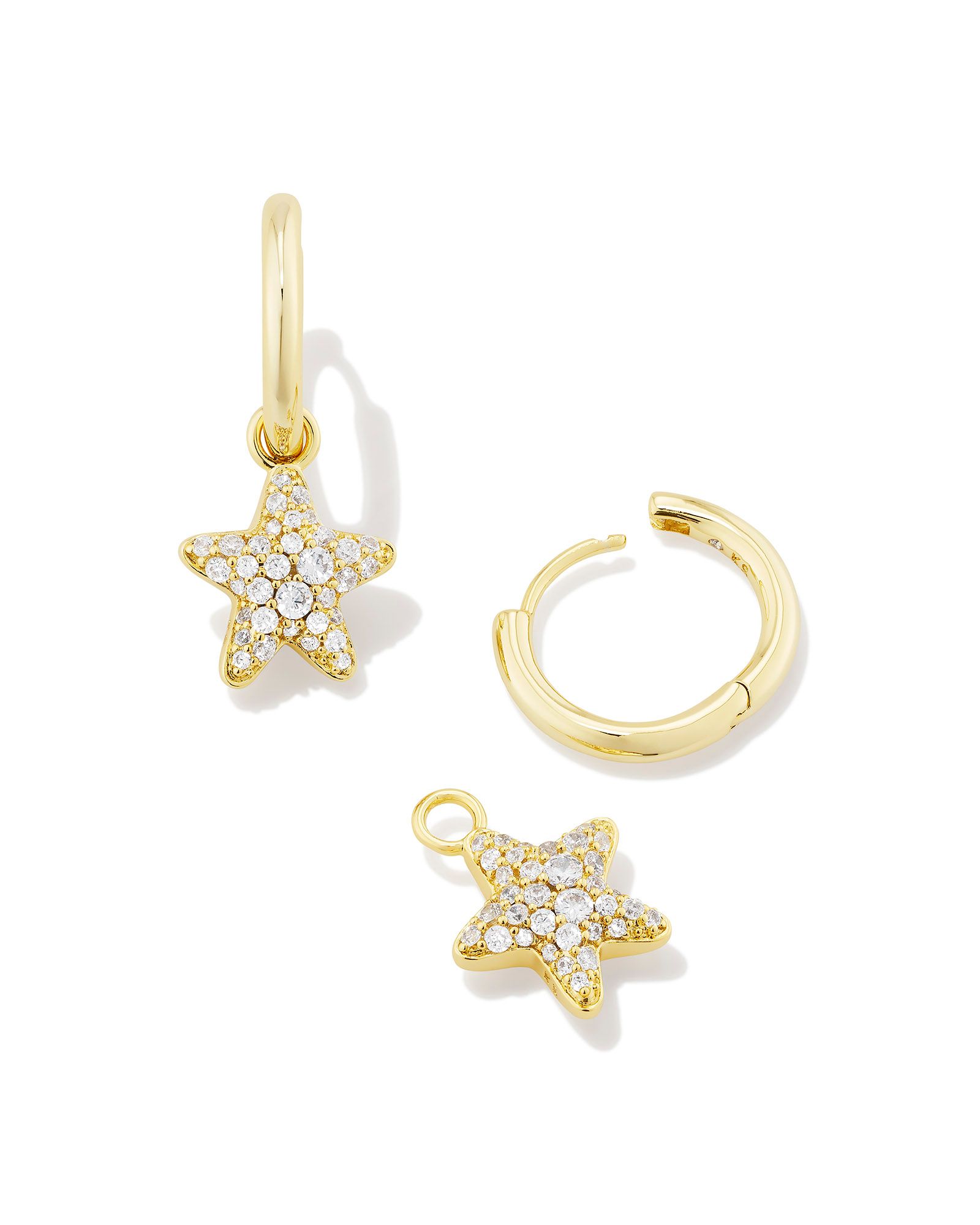 Kendra Scott Jae Star Pave Huggie Earrings
