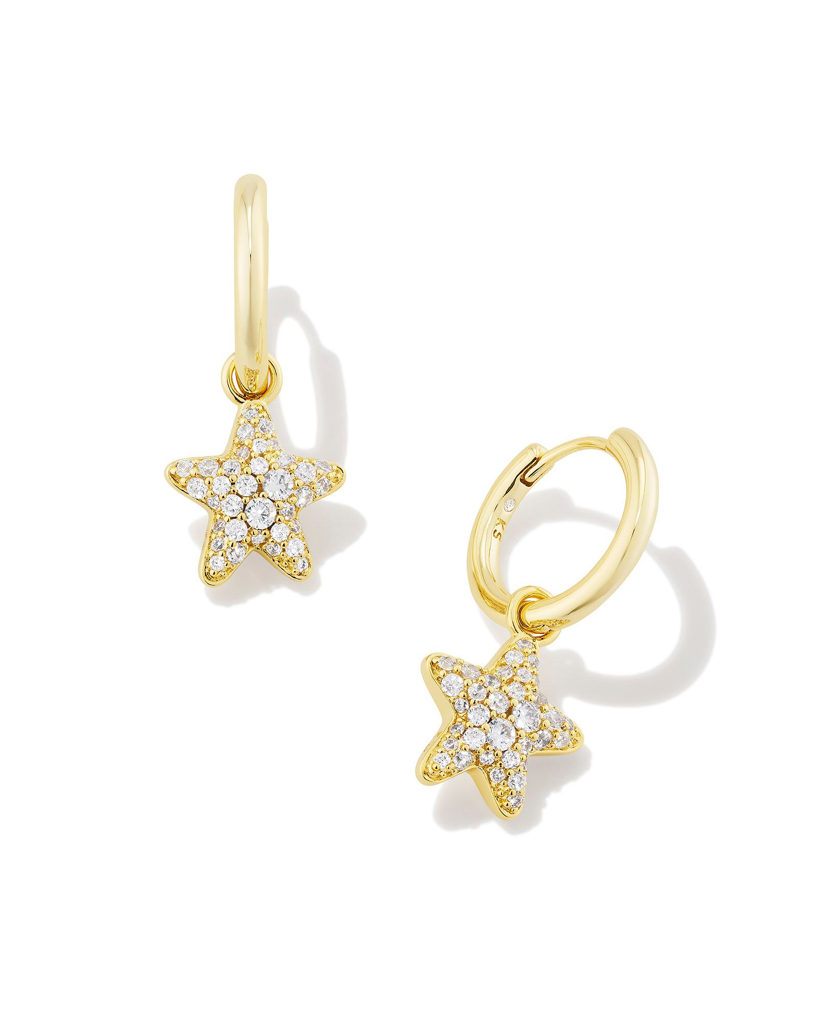 Kendra Scott Jae Star Pave Huggie Earrings