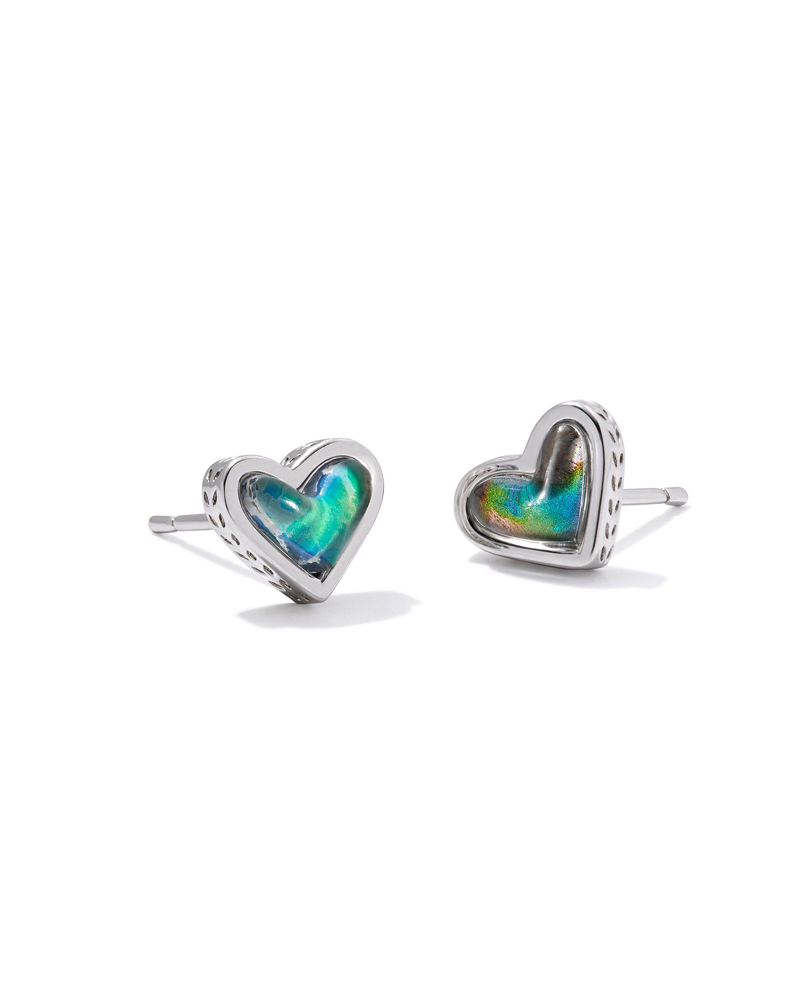 Kendra Scott Framed Ari Heart Mood Stone Stud Earrings