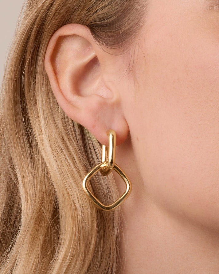 Gorjana Charlie Drop Hoop Earrings