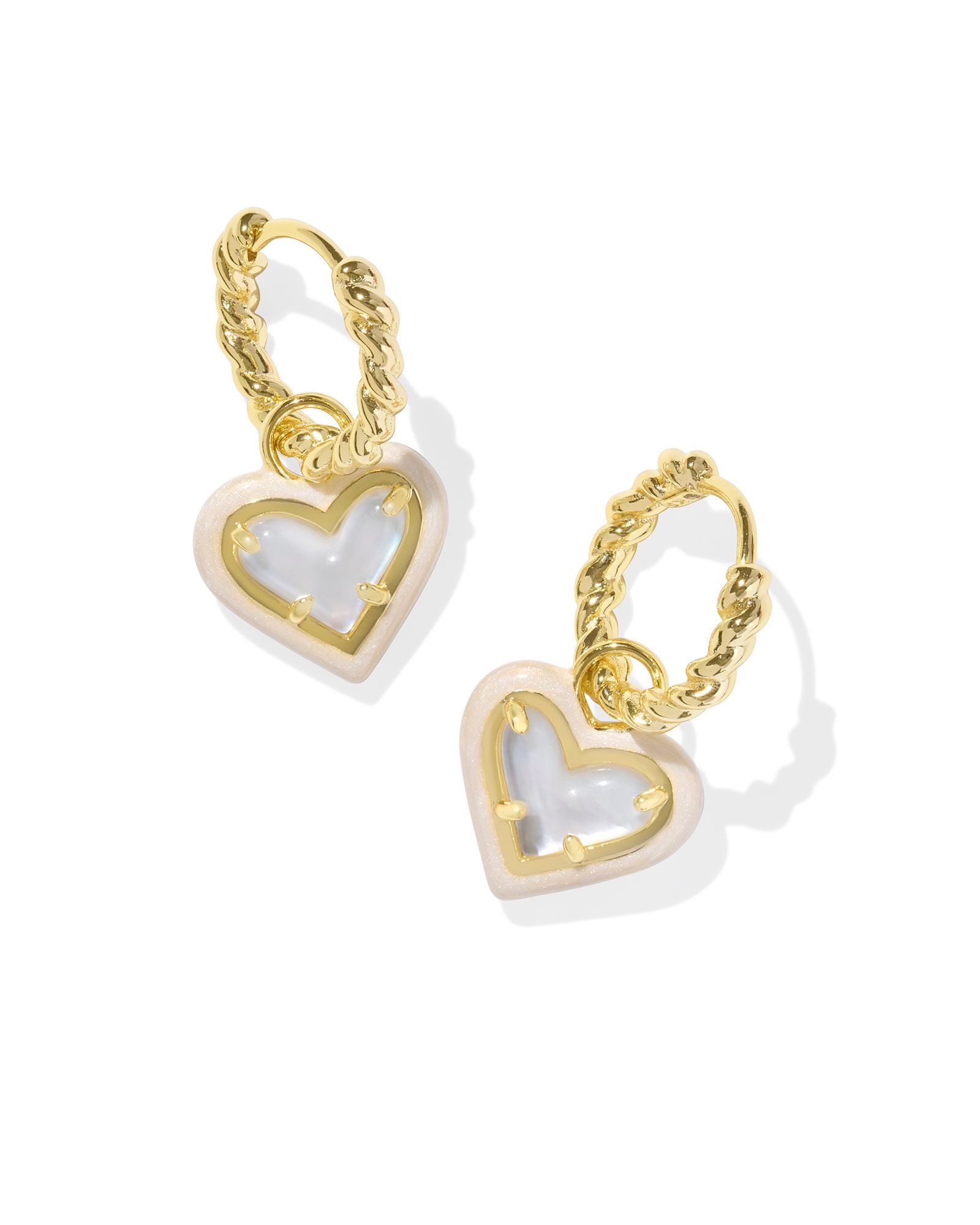 Kendra Scott Ari Heart Enamel Frame Huggie Earrings
