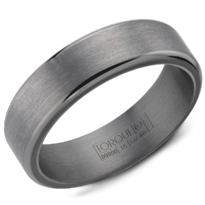 Crown Ring Torque Grey Tantalum 6mm Wedding Band