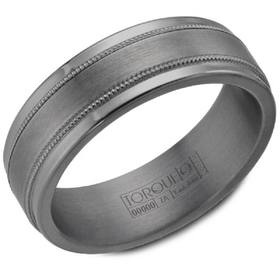 Crown Ring Torque Grey Tantalum 7mm Wedding Band