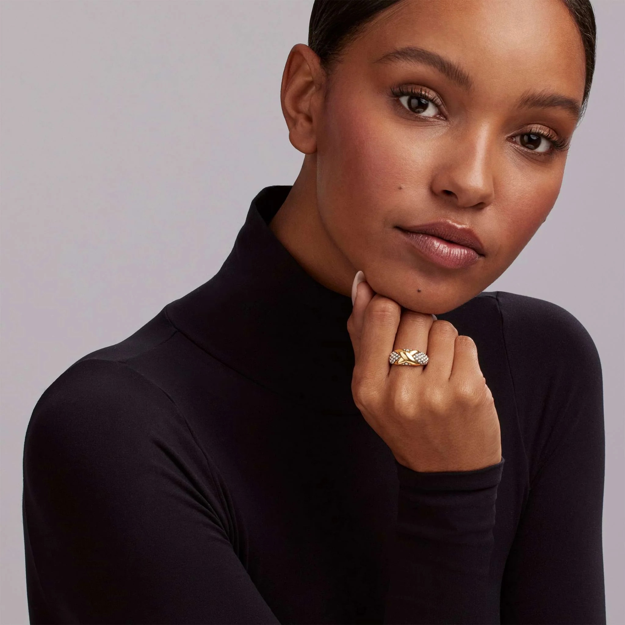 Lagos Embrace Two-tone X Caviar Ring