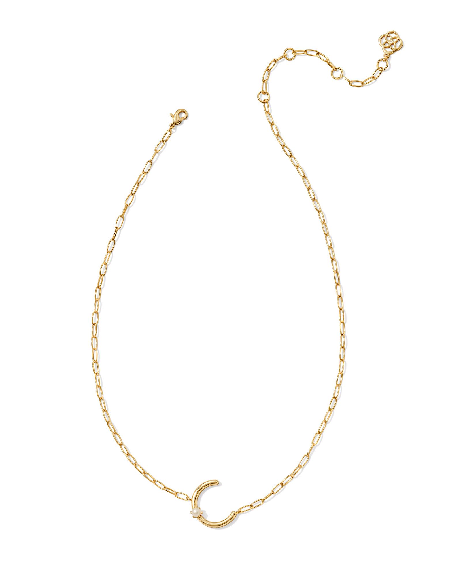 Kendra Scott Pearl Letter C Short Pendant Necklace