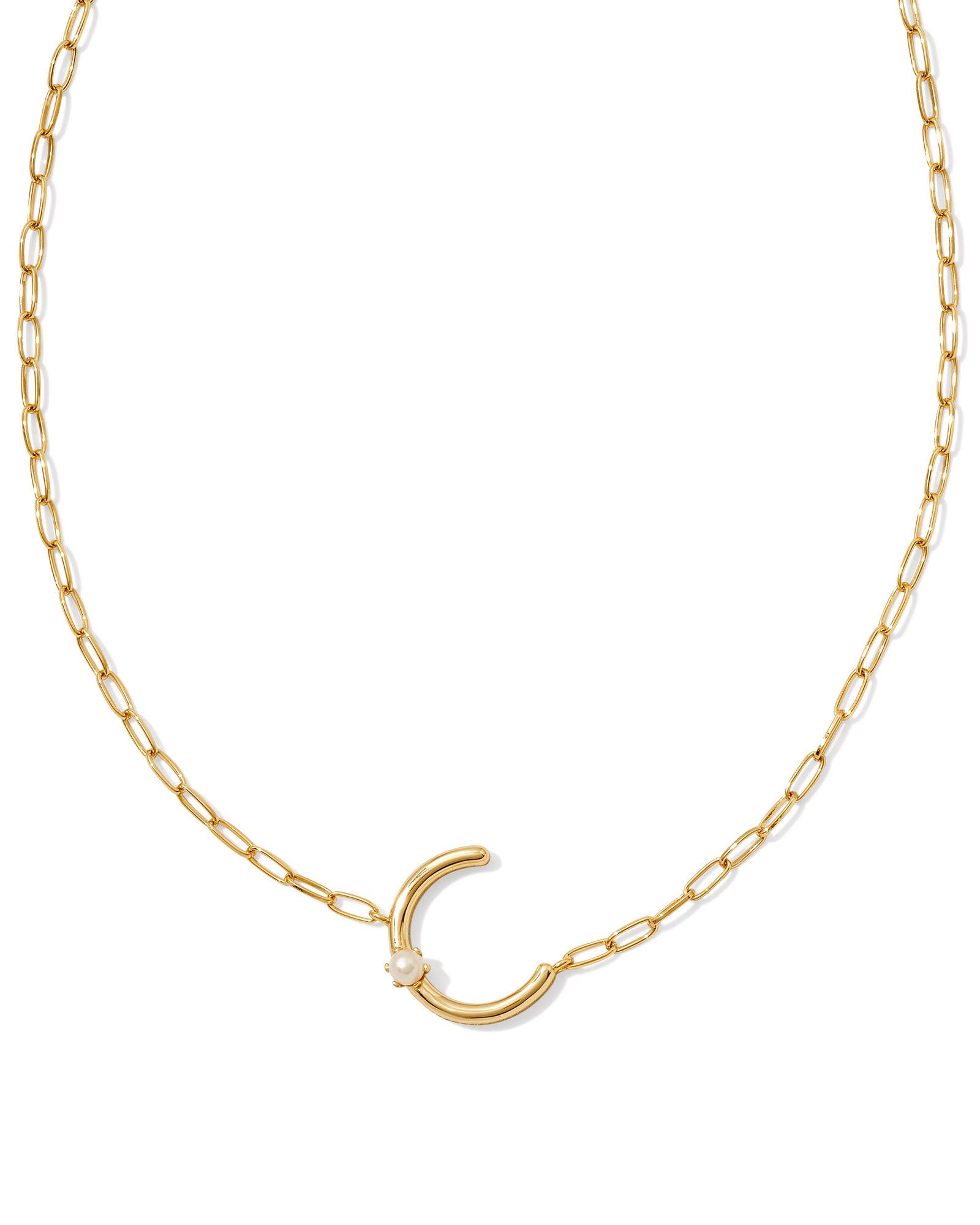 Kendra Scott Pearl Letter C Short Pendant Necklace