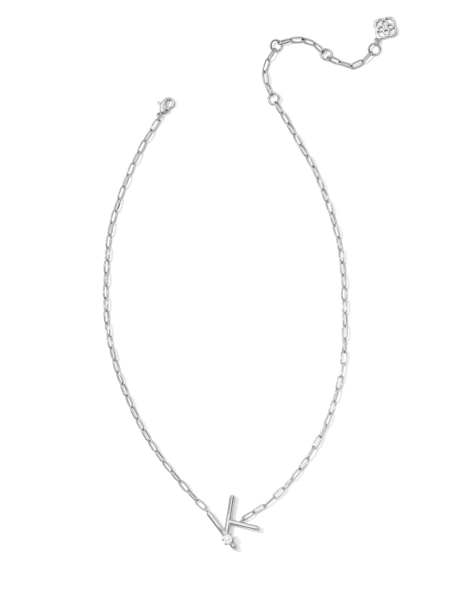Kendra Scott Pearl Letter K Short Pendant Necklace