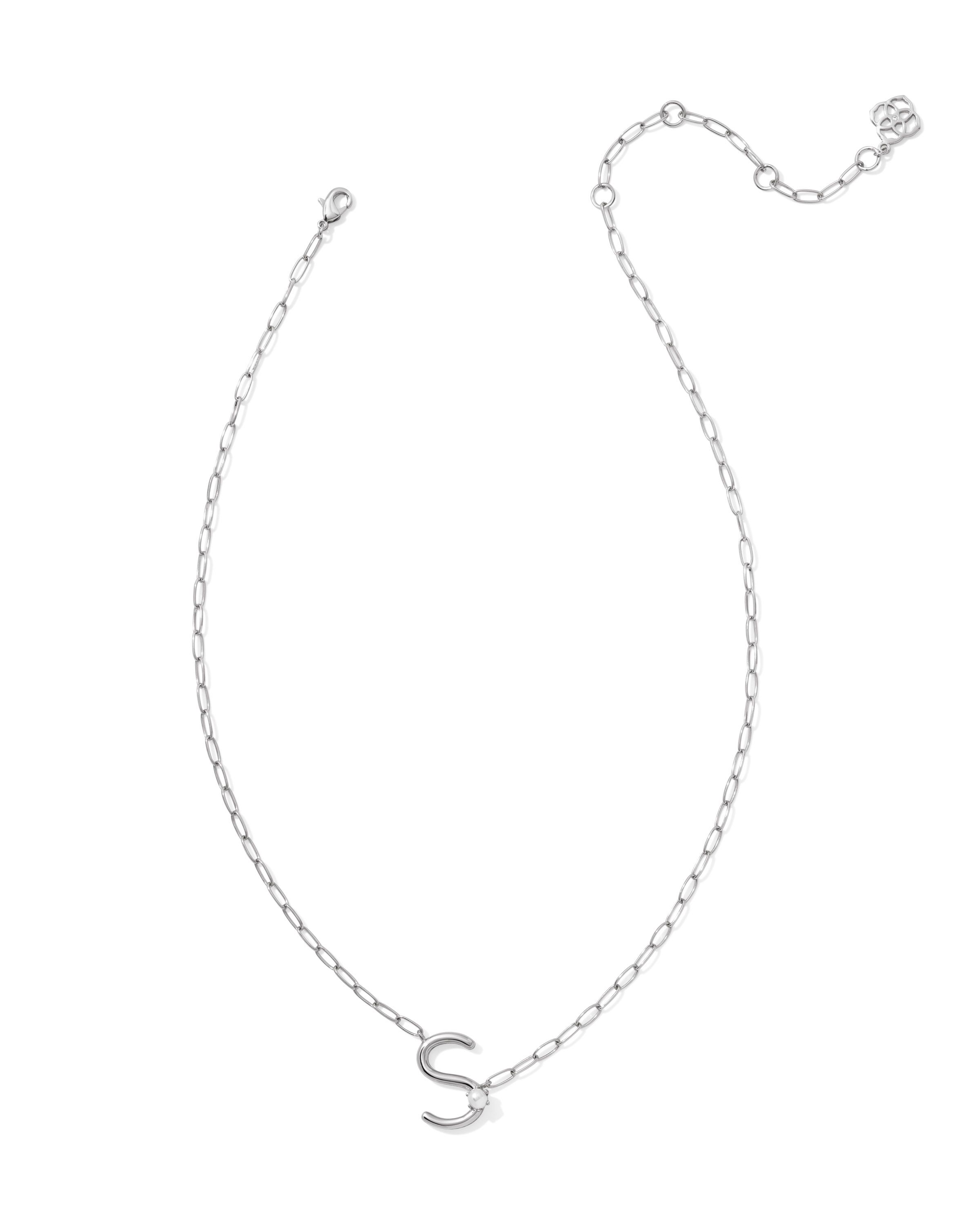 Kendra Scott Pearl Letter S Short Pendant Necklace