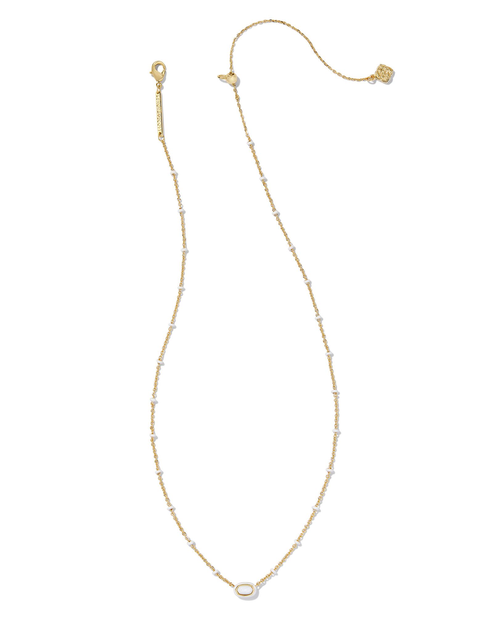 Kendra Scott Mini Elisa Enamel Frame Short Pendant Necklace
