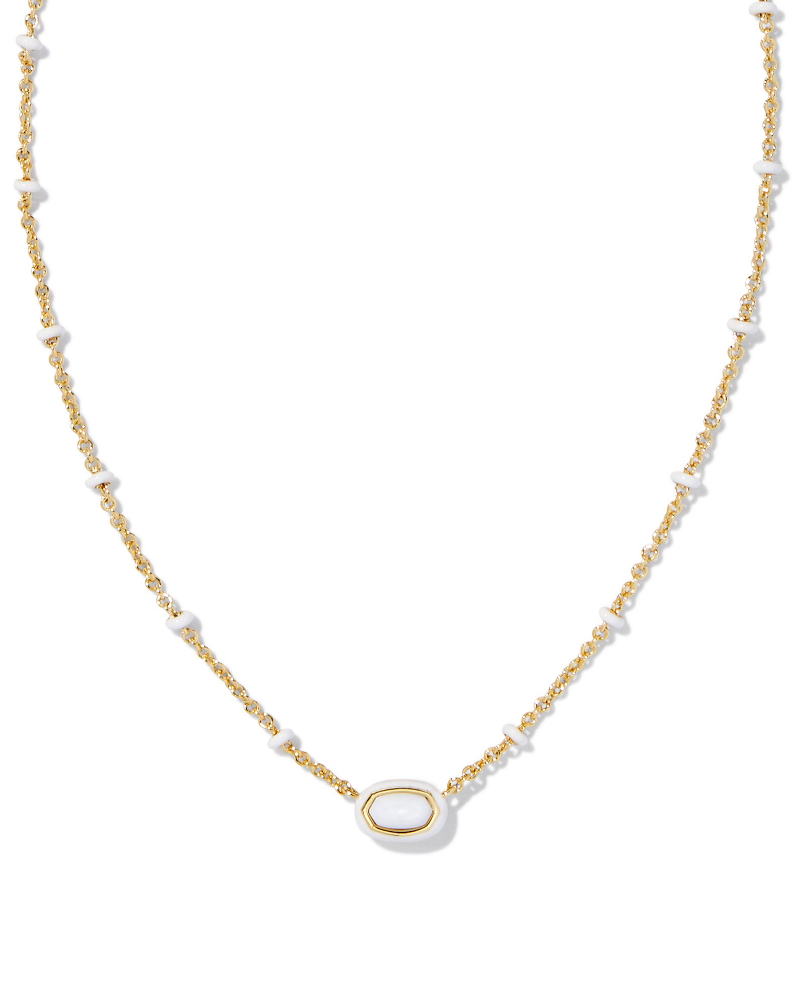 Kendra Scott Mini Elisa Enamel Frame Short Pendant Necklace