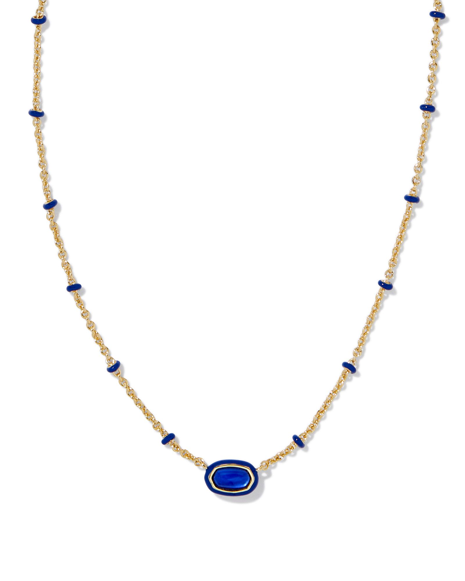 Kendra Scott Mini Elisa Enamel Frame Short Pendant Necklace