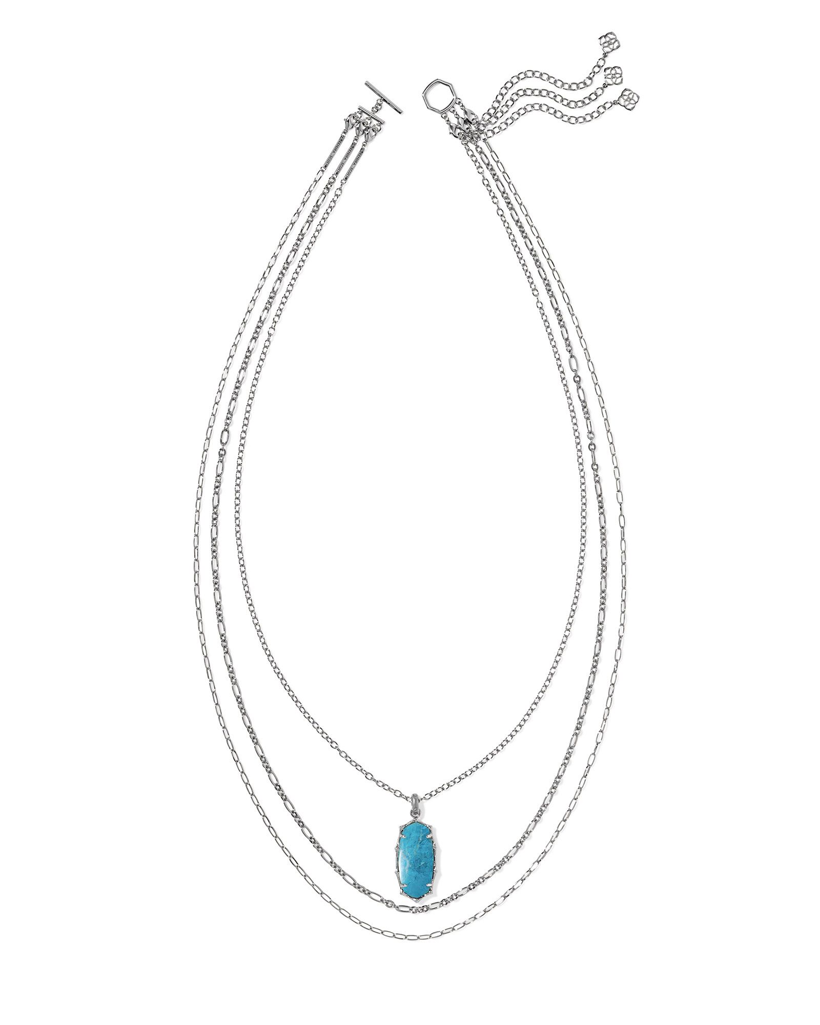 Kendra Scott Elle Bamboo Frame Triple Strand Necklace