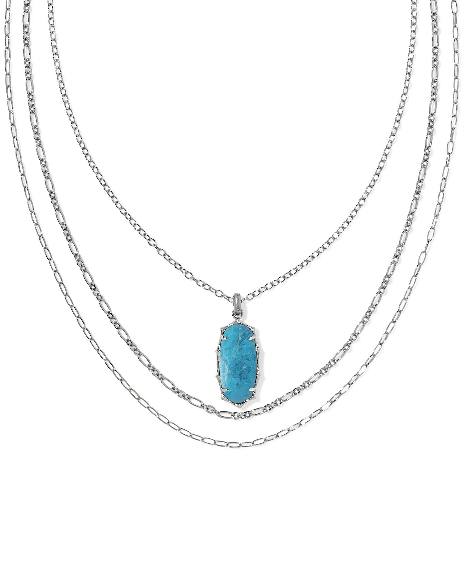 Kendra Scott Elle Bamboo Frame Triple Strand Necklace