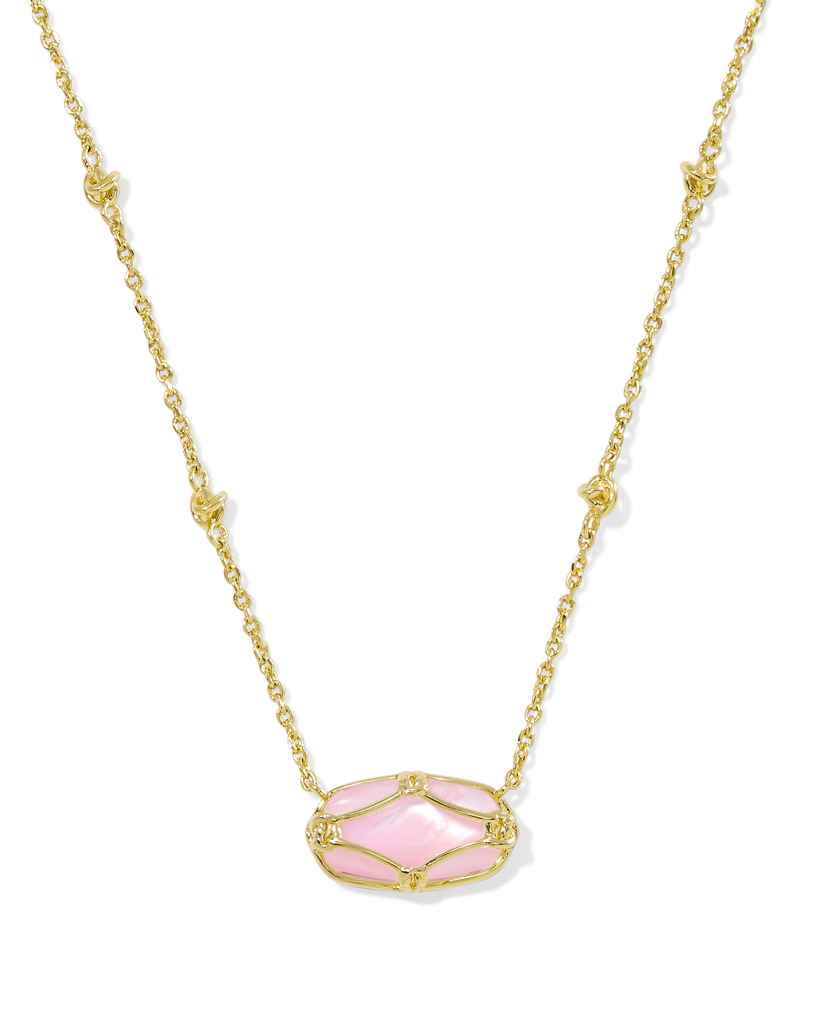 Kendra Scott Elle Lattice Frame Short Pendant Necklace