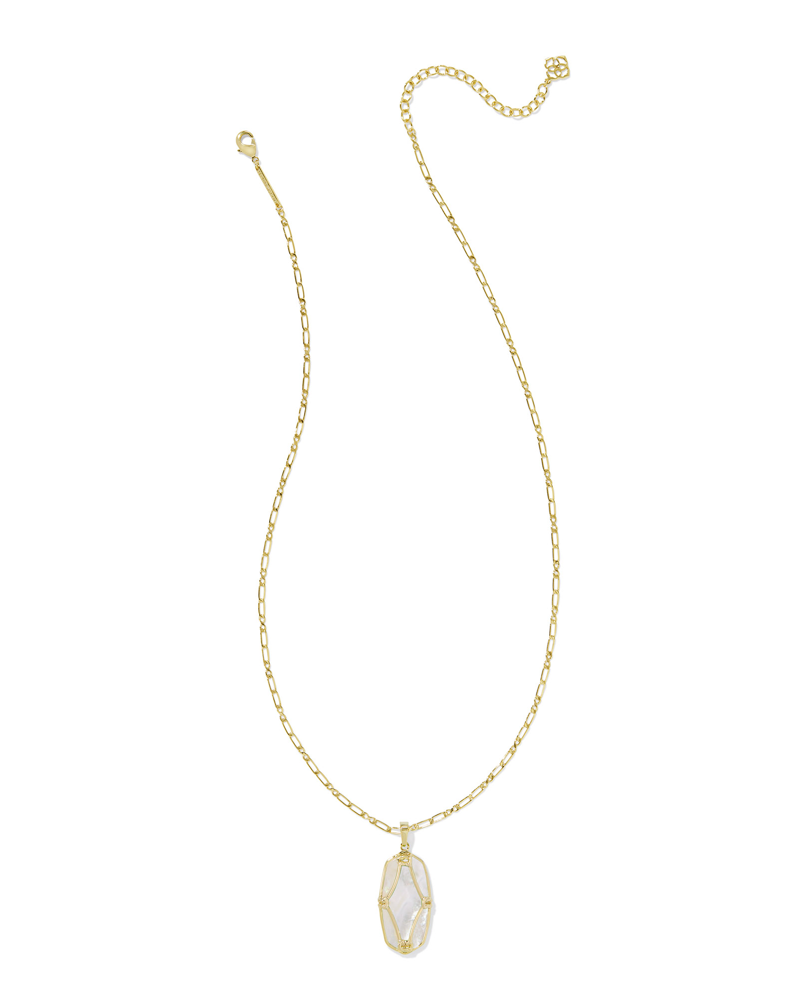 Kendra Scott Elle Lattice Frame Large Long Pendant Necklace