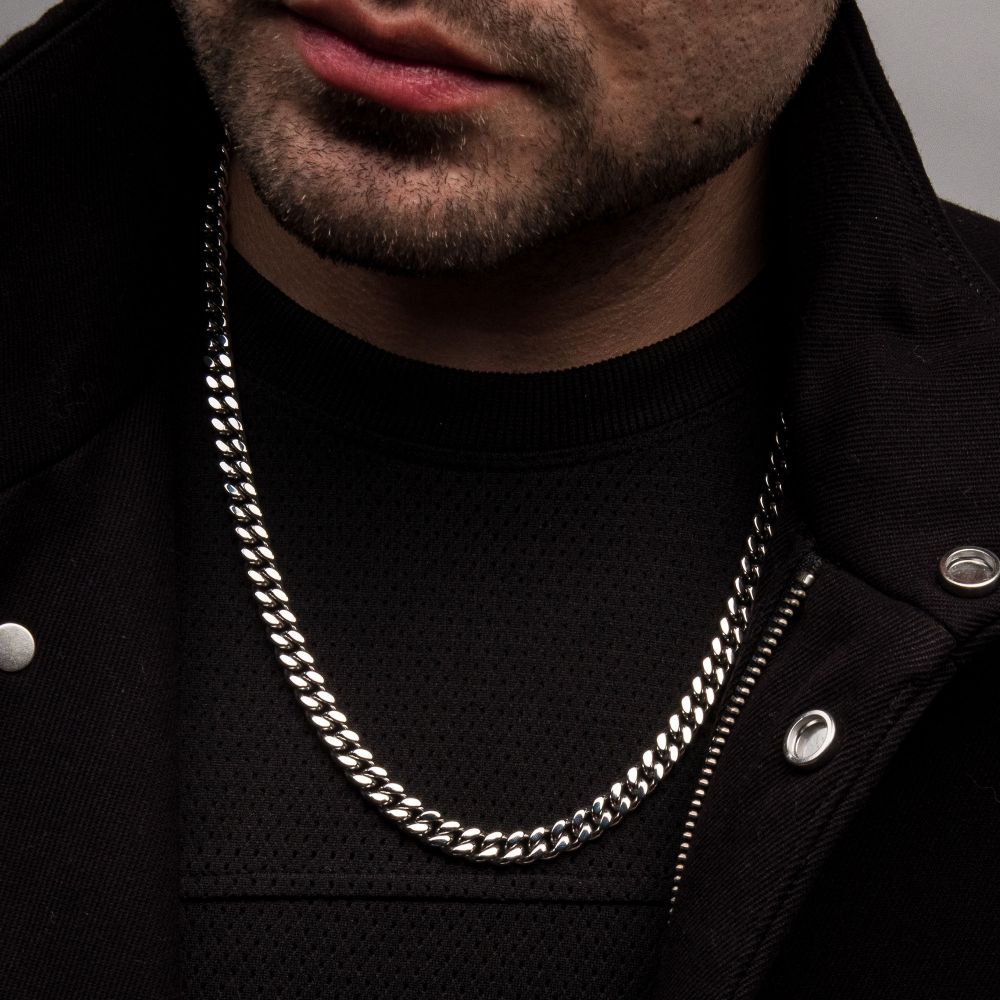 Inox 8mm 20 Inch Miami Cuban Chain Necklace