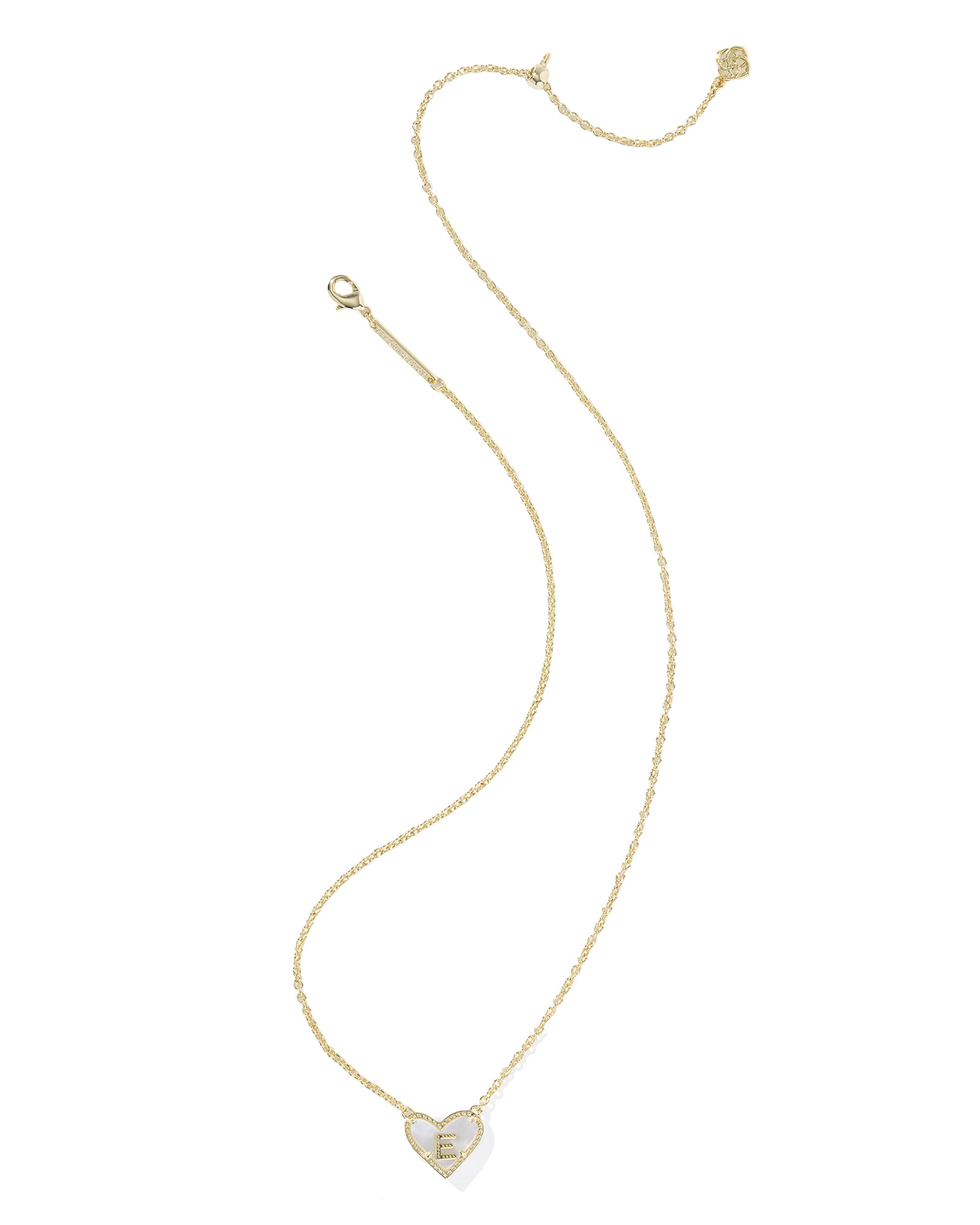 Kendra Scott Heart Letter E Short Pendant Necklace