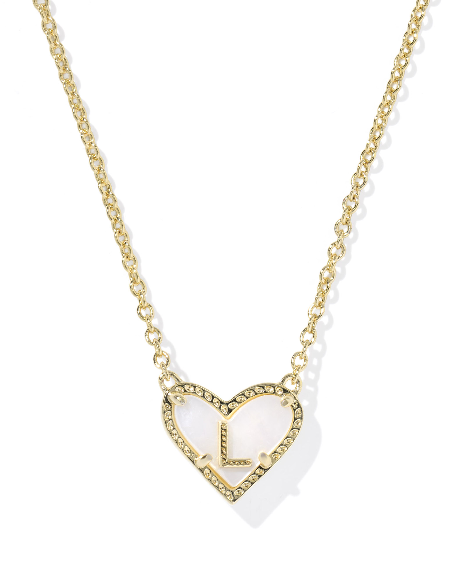 Kendra Scott Heart Letter L Short Pendant Necklace