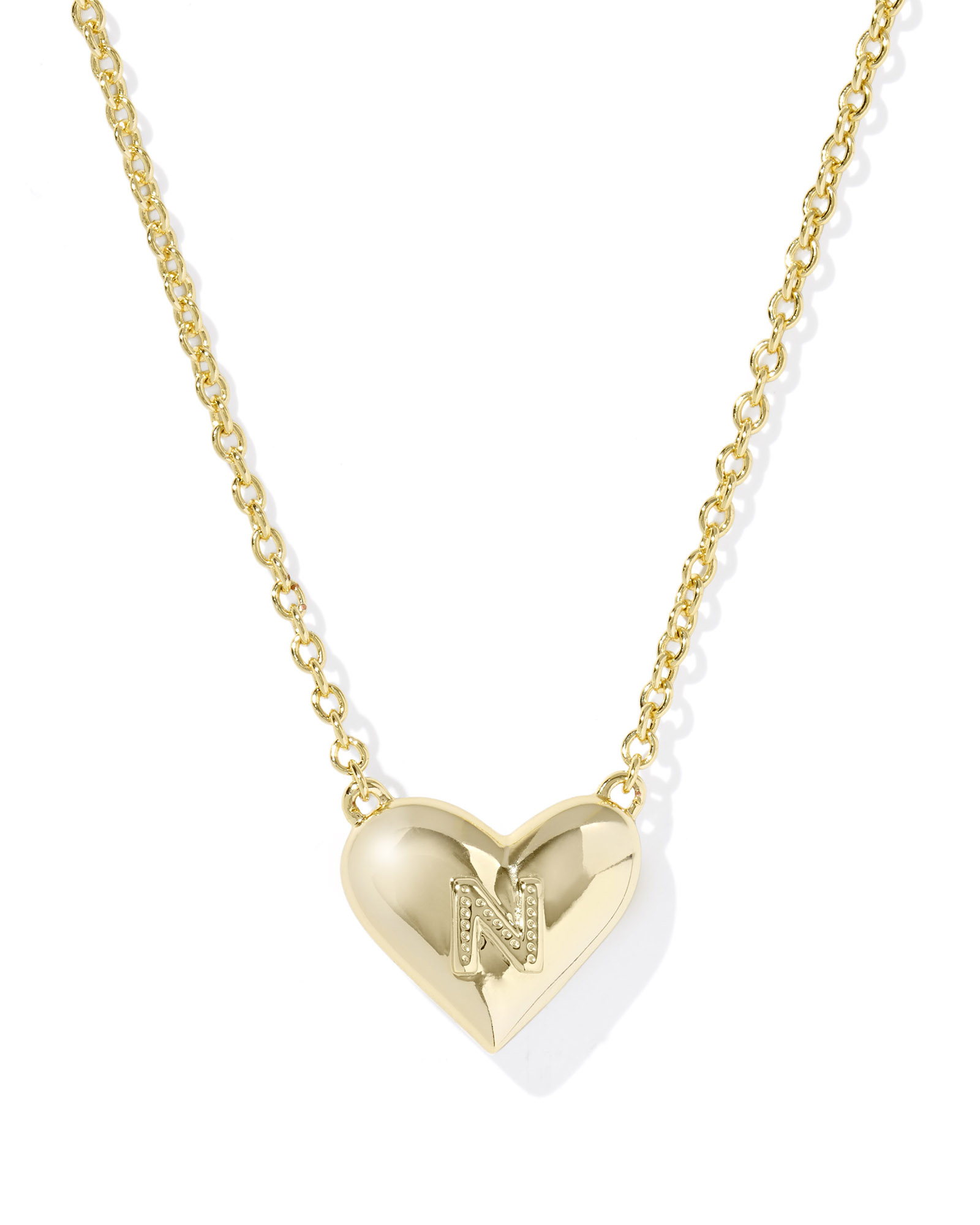 Kendra Scott Heart Letter N Short Pendant Necklace
