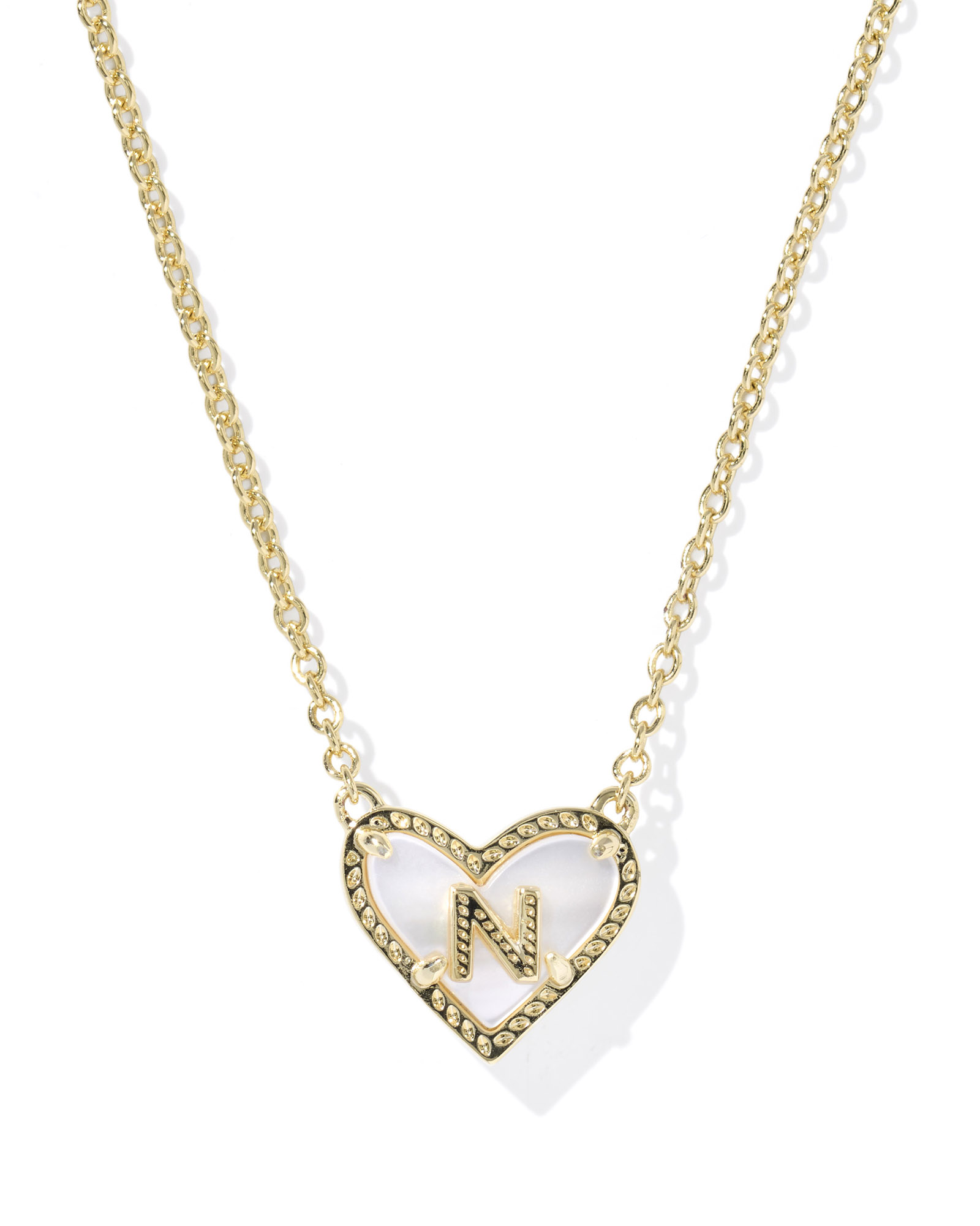 Kendra Scott Heart Letter N Short Pendant Necklace