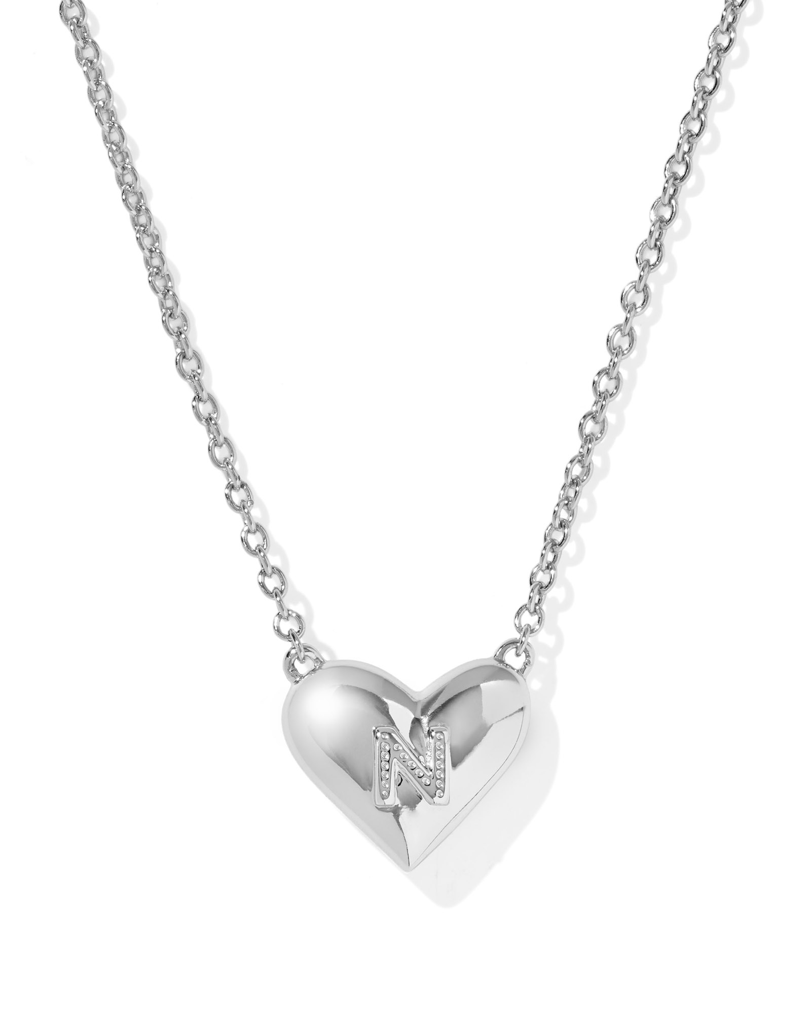 Kendra Scott Heart Letter N Short Pendant Necklace