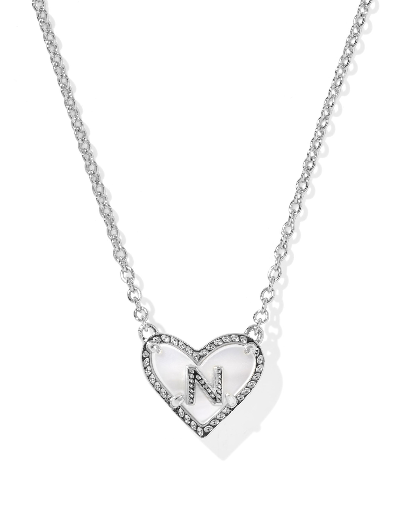 Kendra Scott Heart Letter N Short Pendant Necklace