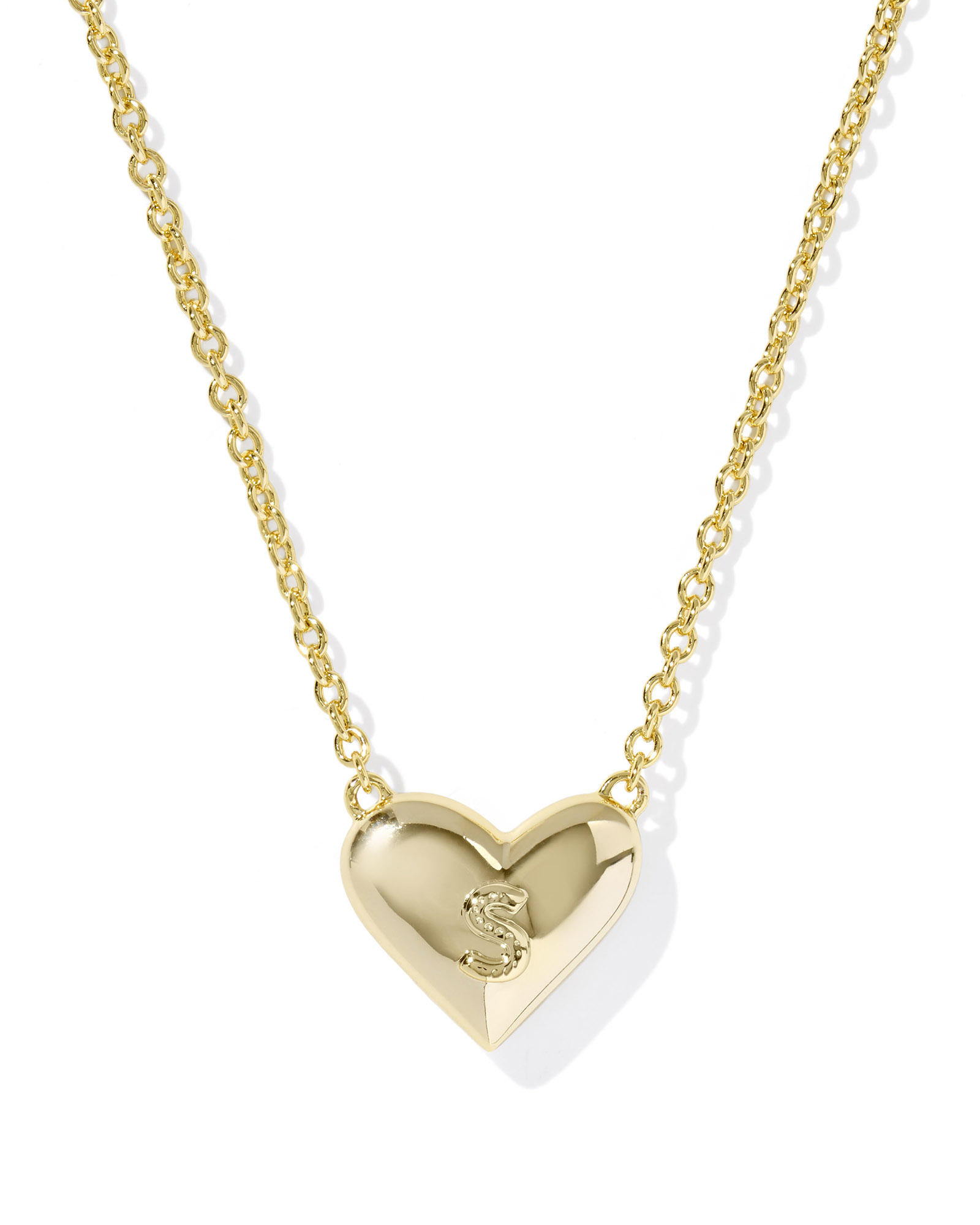 Kendra Scott Heart Letter S Short Pendant Necklace