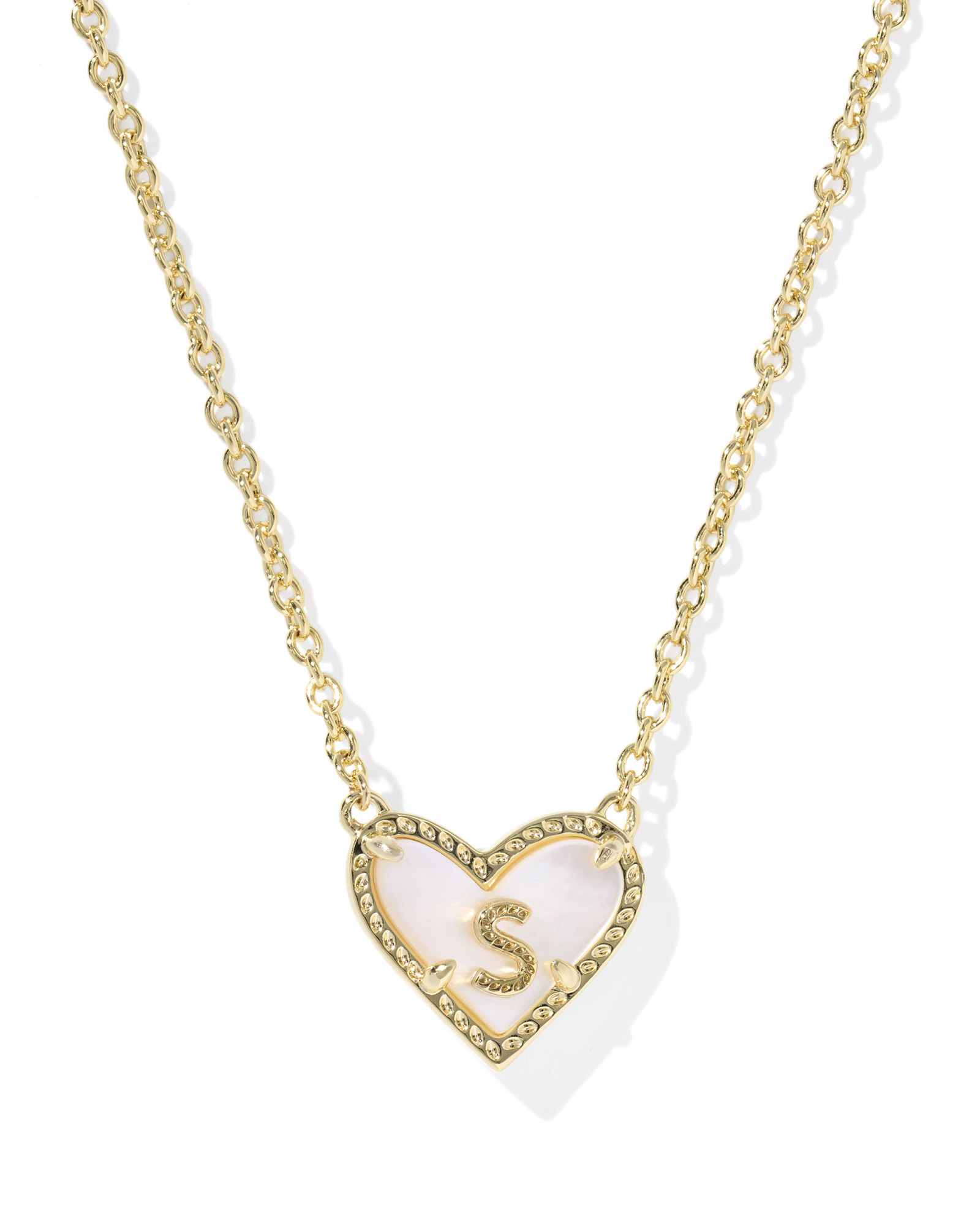 Kendra Scott Heart Letter S Short Pendant Necklace