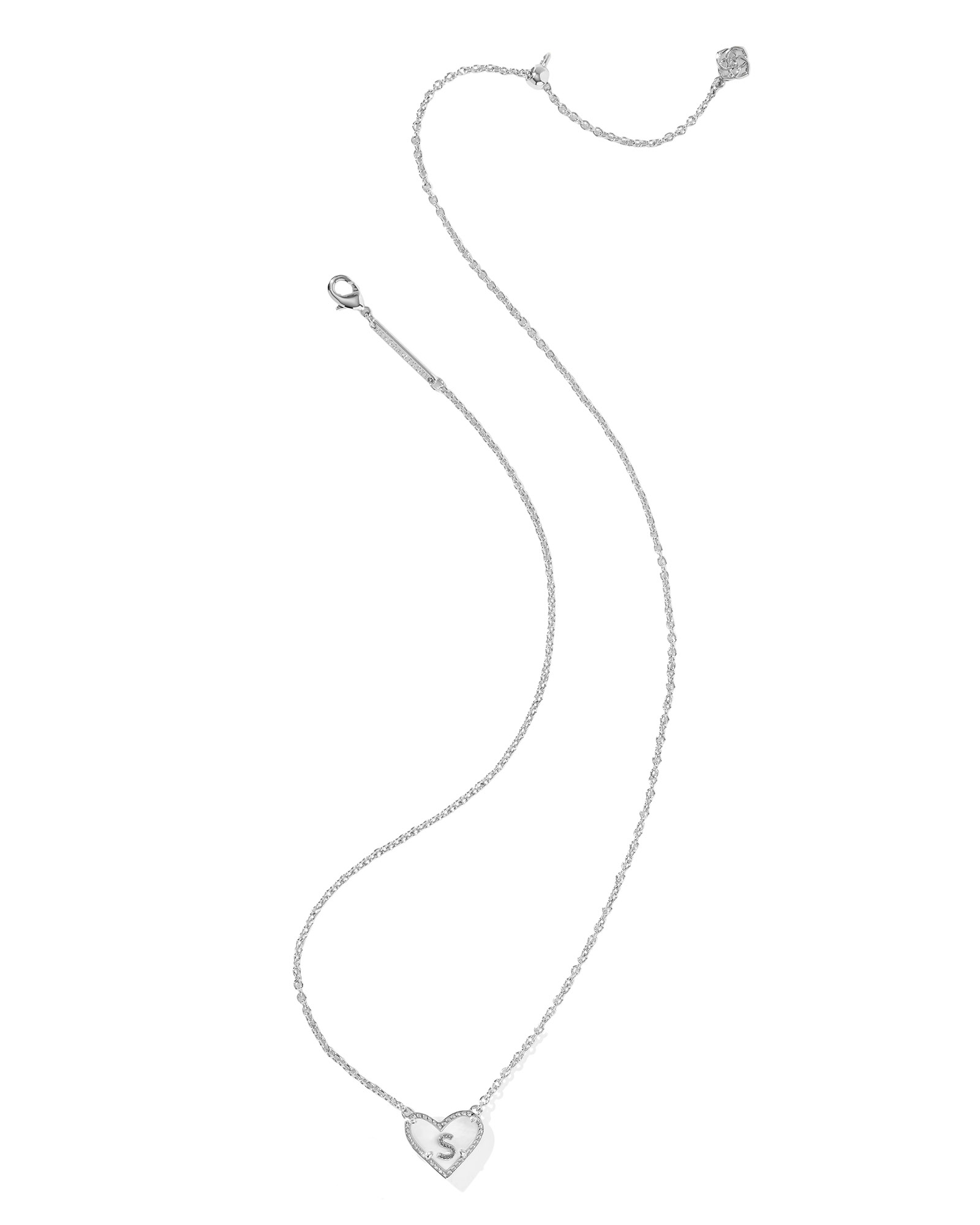 Kendra Scott Heart Letter S Short Pendant Necklace